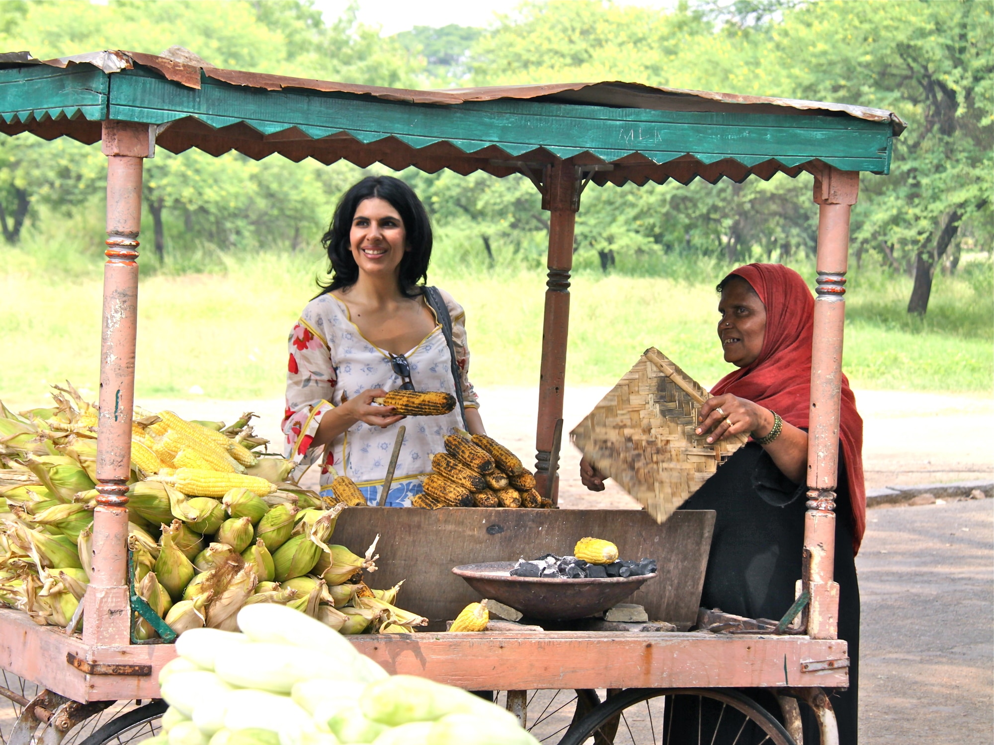 Anjum Anand at roadside stall