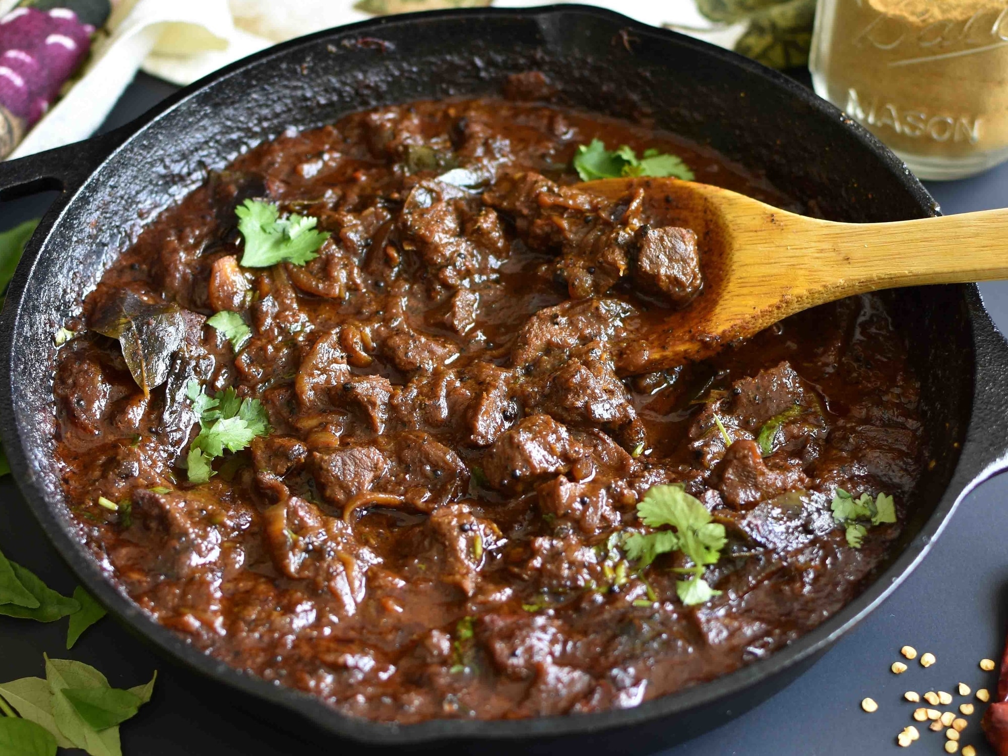 a cooking dish of beef shatkora
