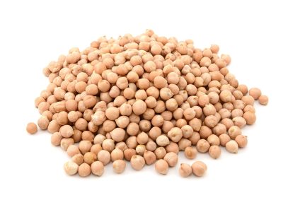 a small mound of dried chickpeas