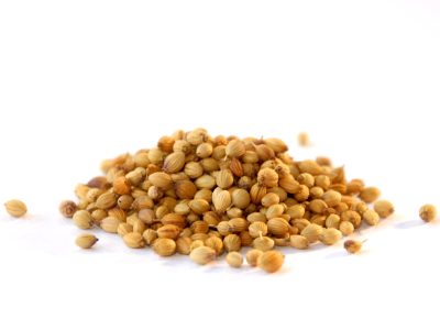 a small mound of coriander seeds