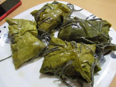 steamed fish with coconut and coriander