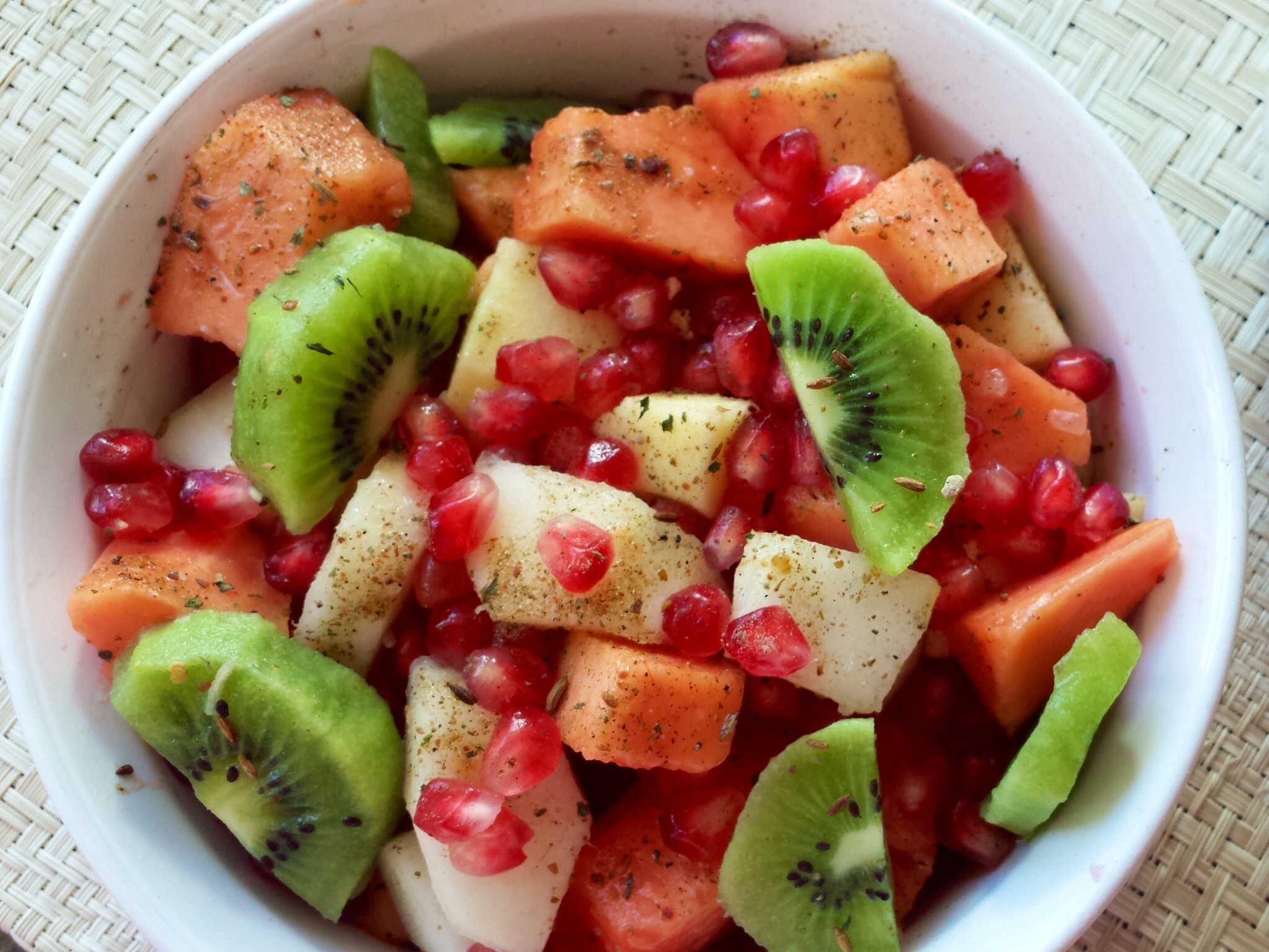 a bowl of fruit chaat