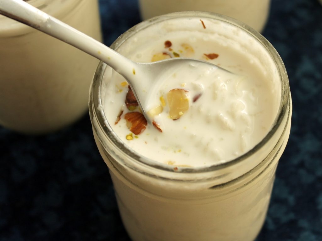 a mason jar of kheer