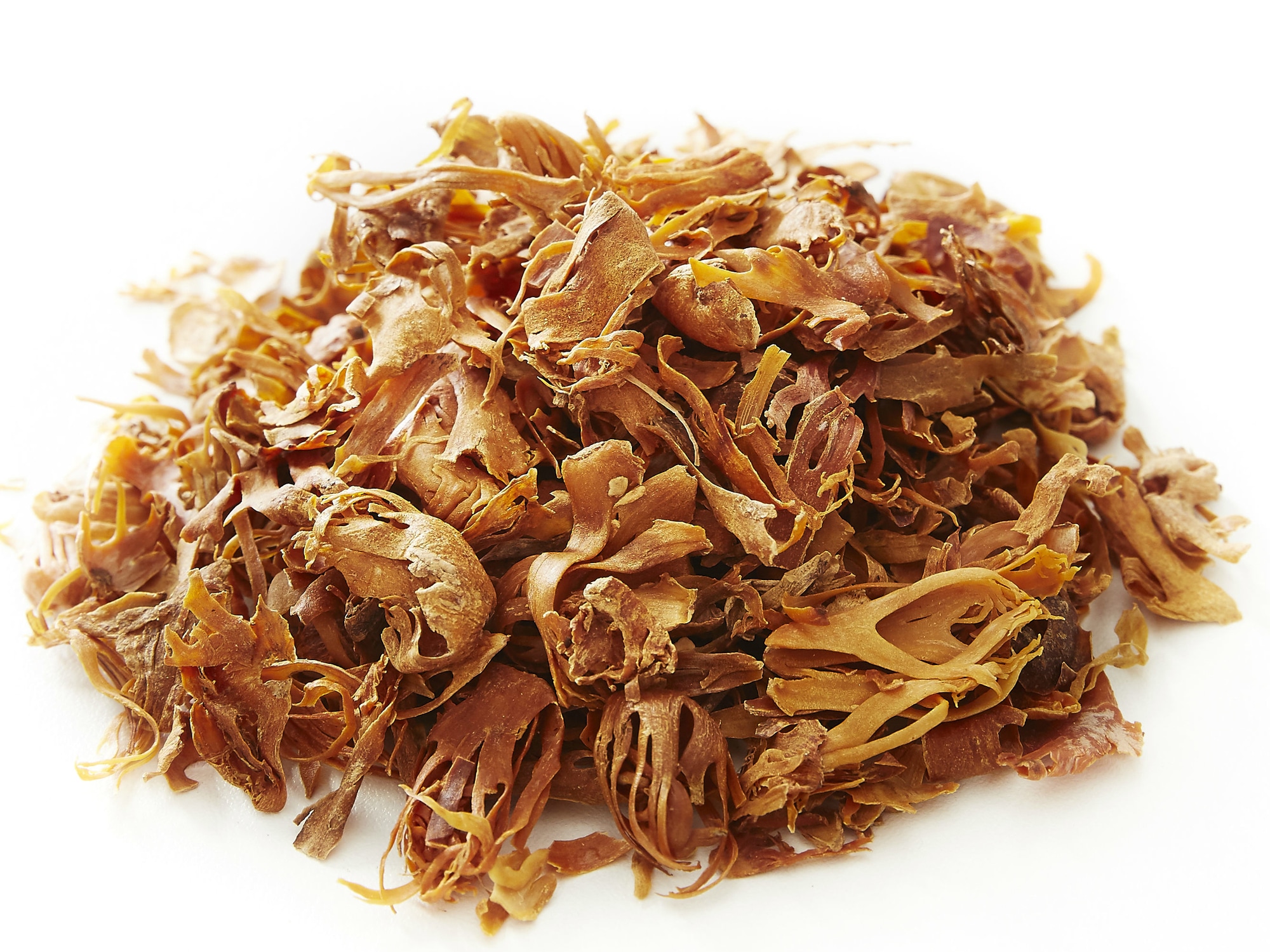 a small mound of blades of mace