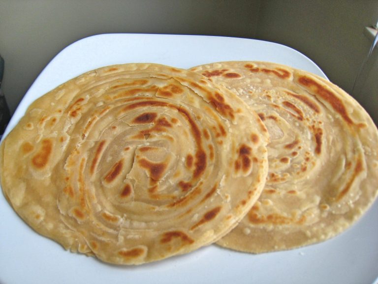 two paratha on a plate