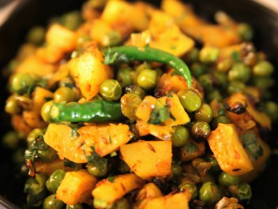 potato, pea and tomato