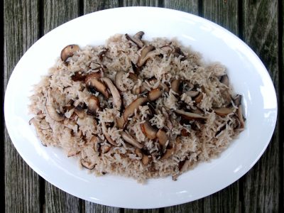 mint and mushroom pulao