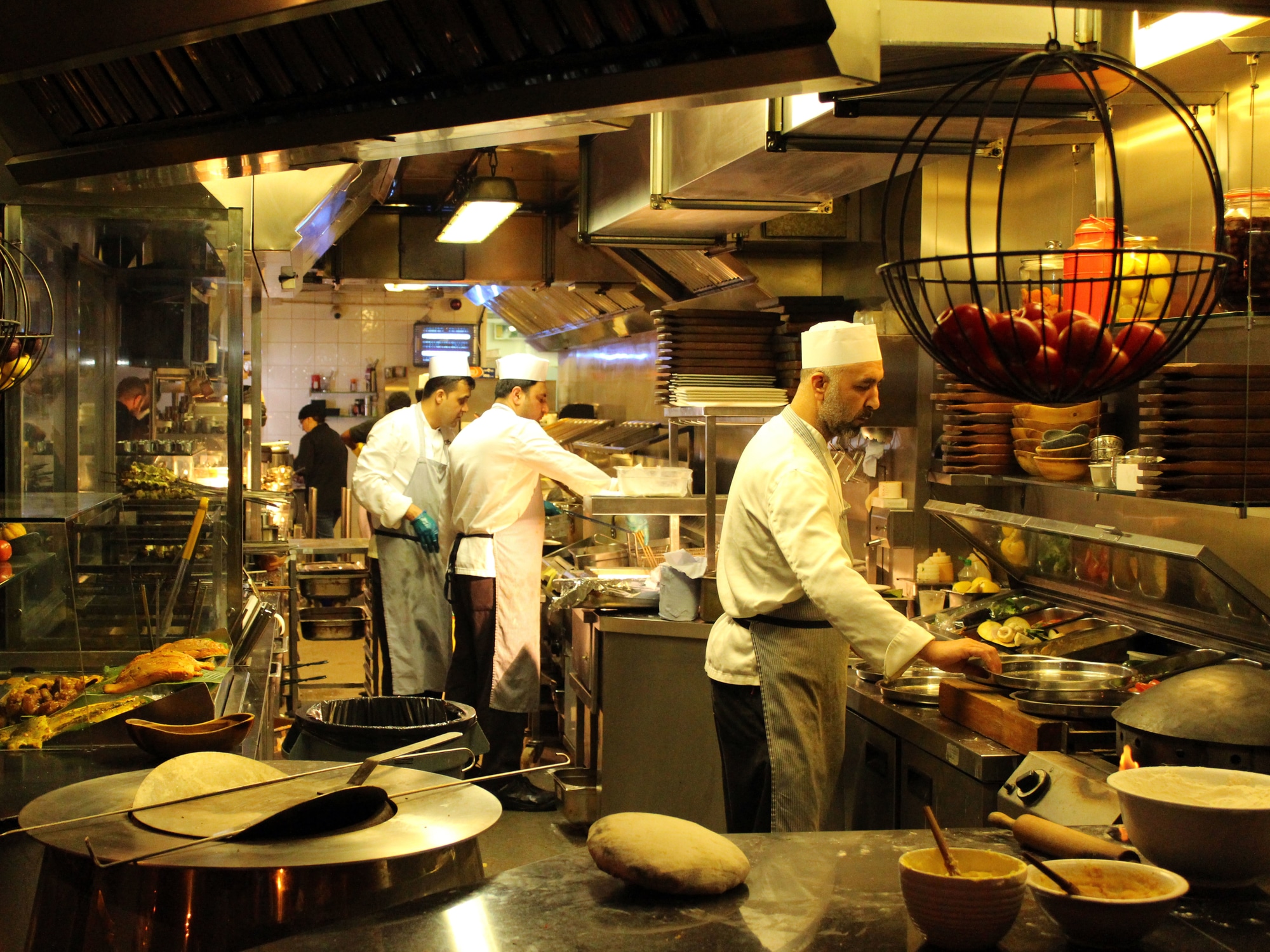 kitchen in a curry house restaurant